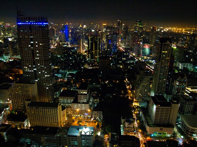 View from the roof of the Lebua hotel over Bangkok