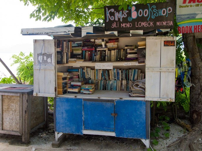 Kims Bookshop auf Gili Meno (Indonesien)