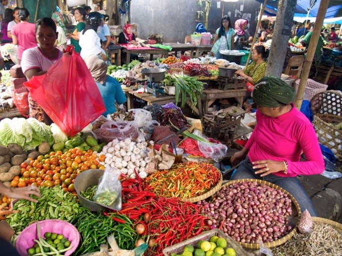 Traditional market in Lombok, Indonesia