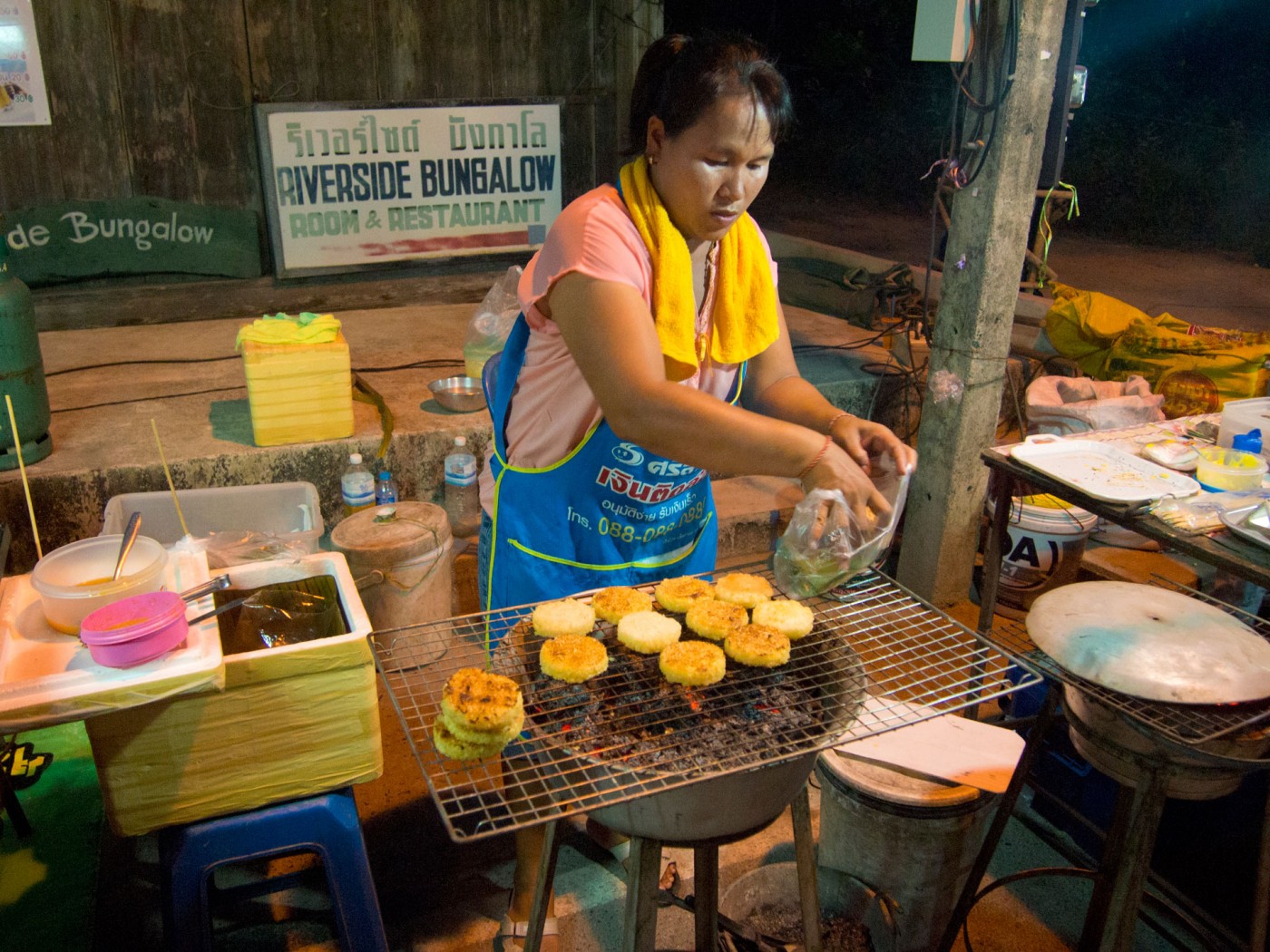 Barbeque Sticky Rice auf der Walking Street von Lamai, Koh Samui