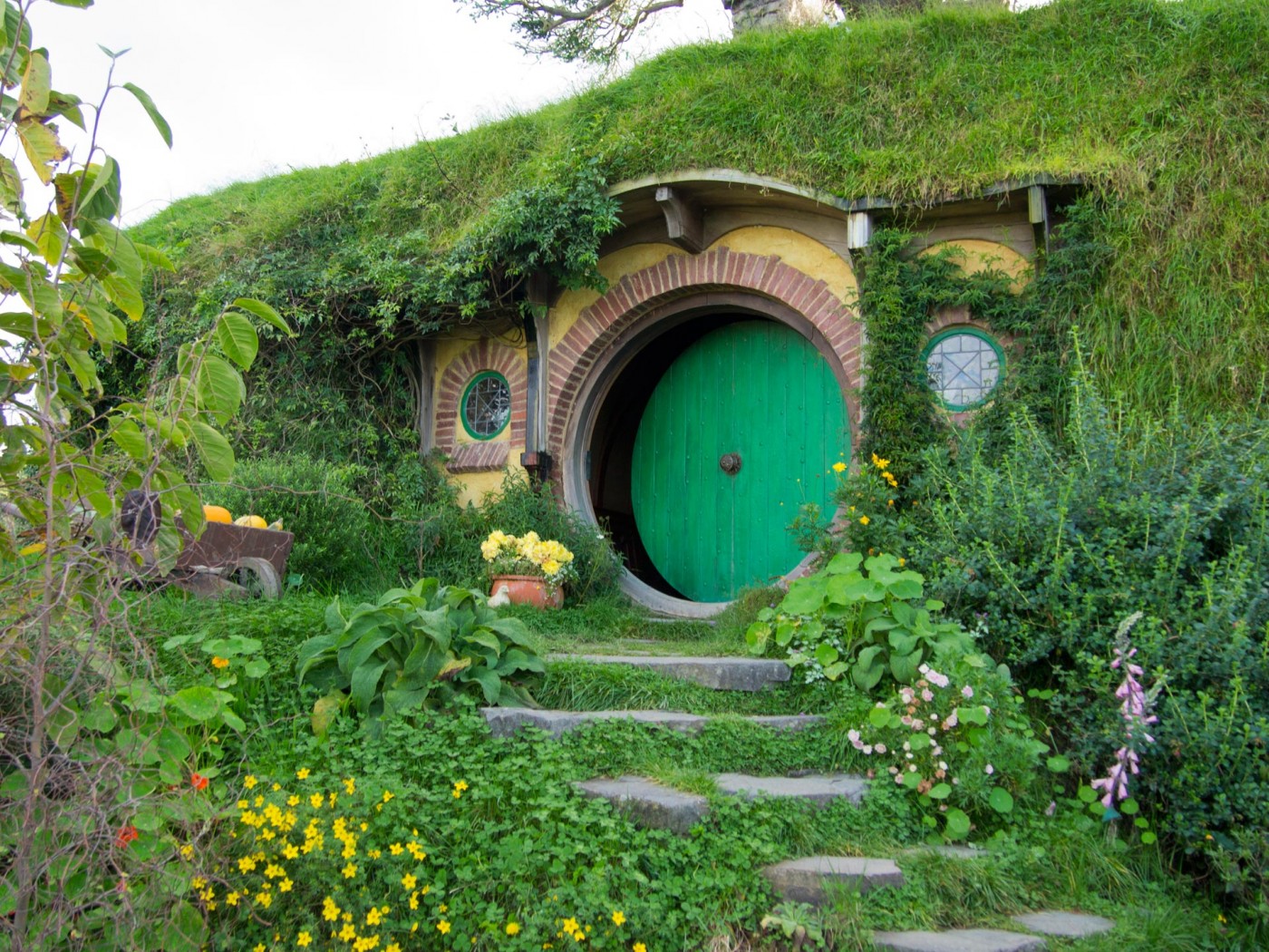 Das Haus von Bilbo, Hobbiton Movie Set Tours, Matamata, Herr der Ringe, der Hobbit, Neuseeland