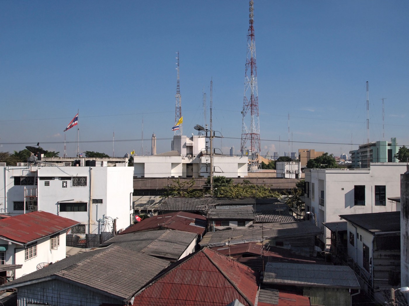 Aussicht von der Dachterrasse des HI Bangkok, Thailand