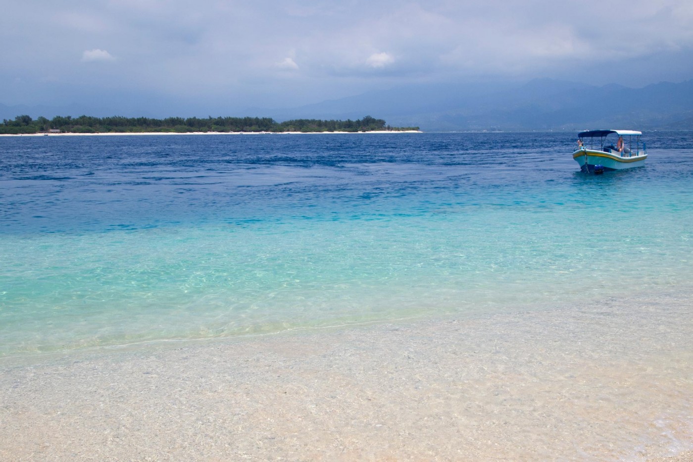 Gili Trawangan mit Blick Richtung Gili Meno und Lombok