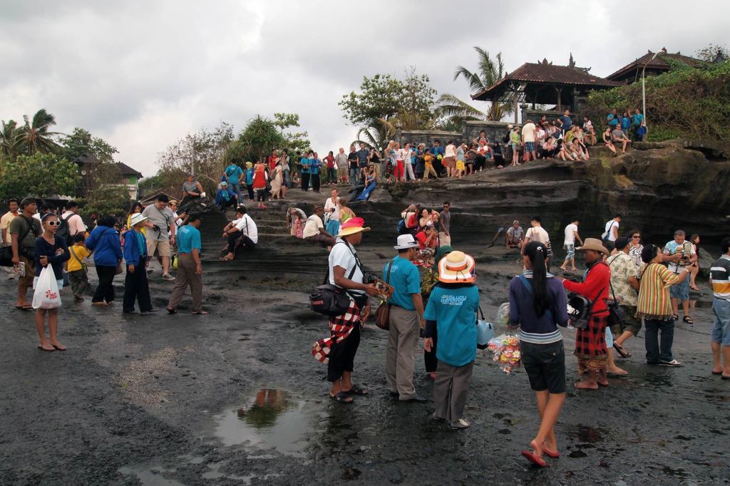 Tourists at Tanah Lot Temple, Bali