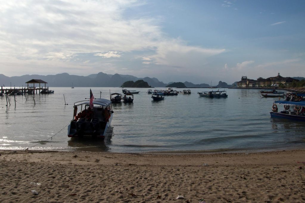 Beach and harbor on Langkawi, Malaysia