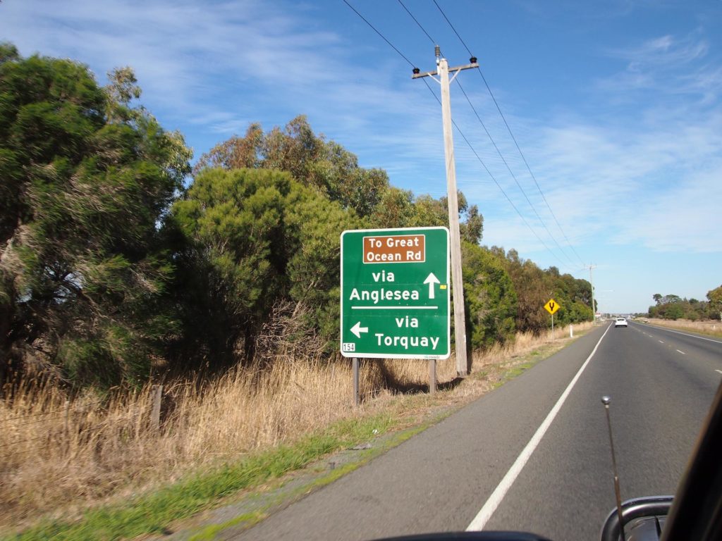 The beginning of the Great Ocean Road