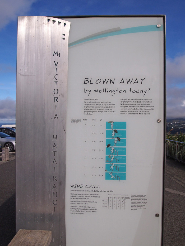 Informationsschild am Mount Victoria, Wellington