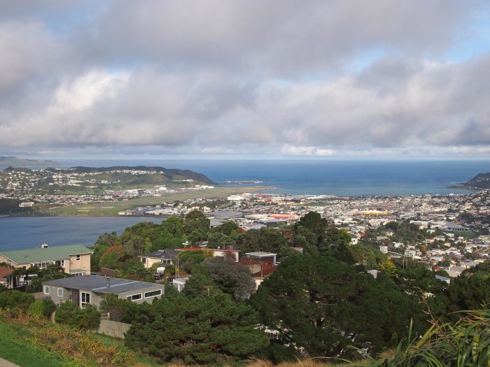 Ausblick auf dem Flughafen von Wellington vom Mount Victoria
