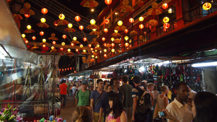 Kuala Lumpur's Chinatown at night, Petaling Street, Malaysia