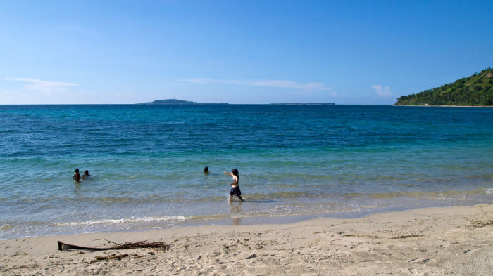 View on Gili Trawangan and Gili Meno from Pandanan Beach