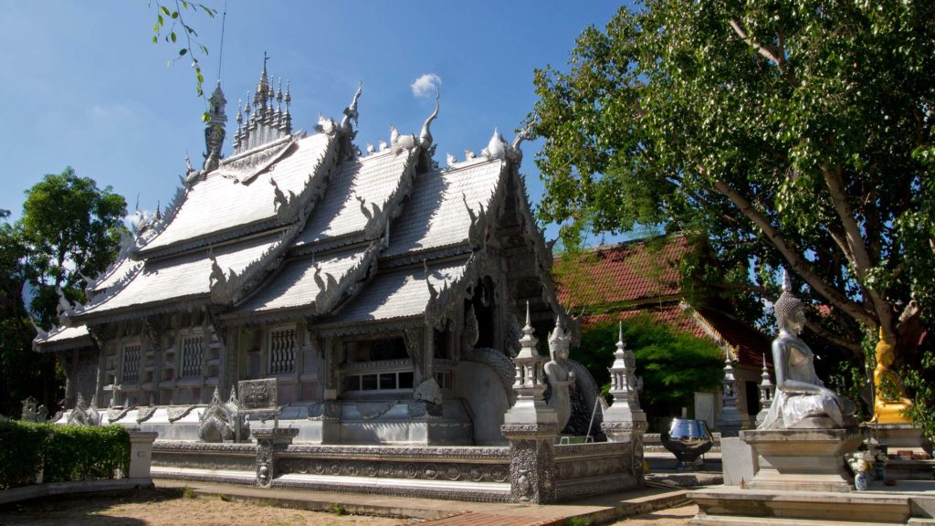 The silver Ubosot of the Wat Sri Suphan