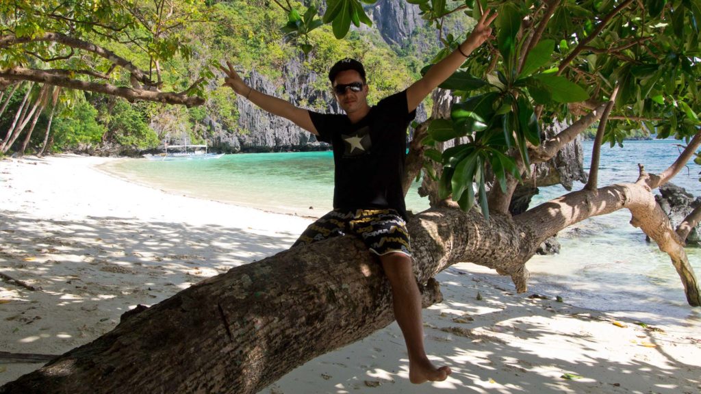 Marcel at Pasandigan Beach on Cadlao Island