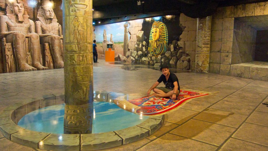 Tobi in the Art in Paradise Museum in Chiang Mai