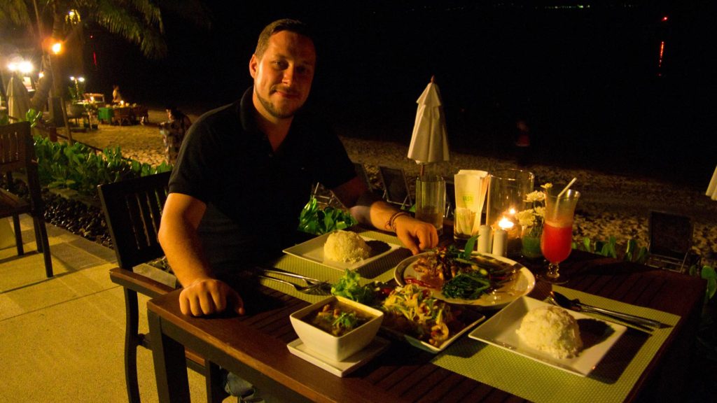 Dinner with a view at Bophut beach at the Ibis Bophut, Koh Samui