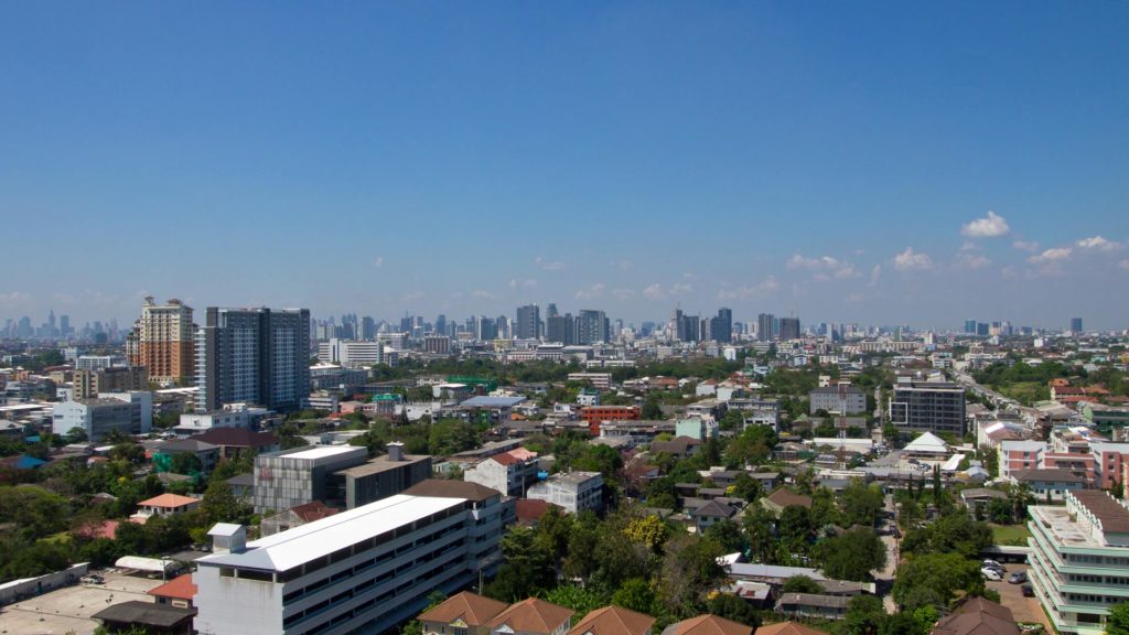 The view at Bangkok from the Wat Dhammamongkol
