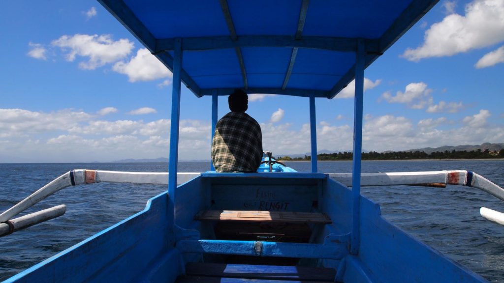 Auf dem Boot zum Island Hopping in Sekotong