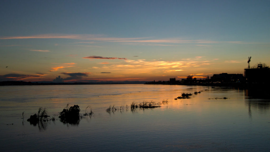 Sonnenuntergang am Mekong, Vientiane