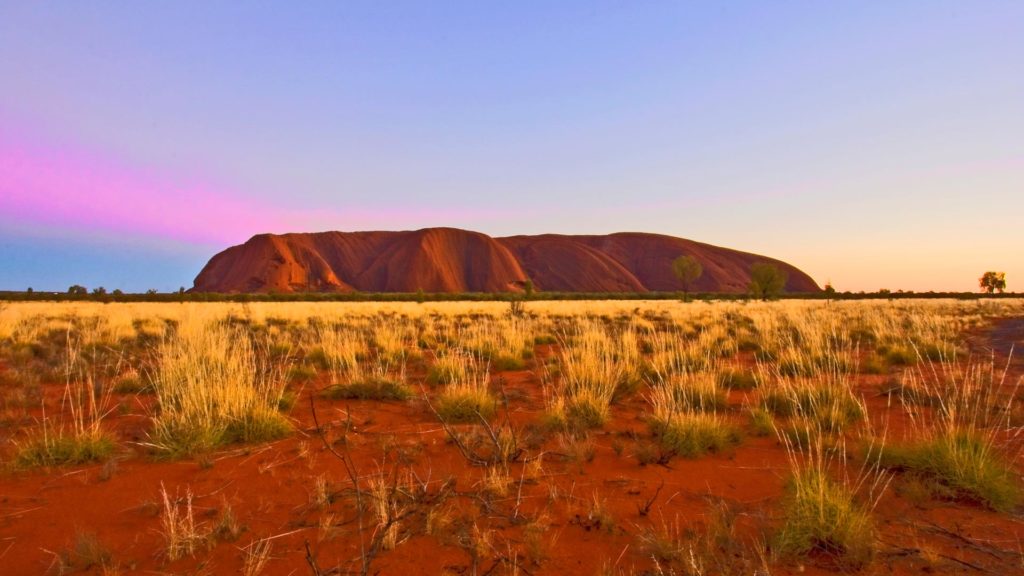 Uluru in the outback of Australia, also called Ayers Rock