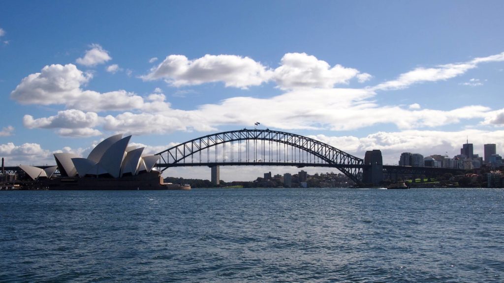 Ausblick auf die Sydney Opera und Harbour Bridge, Australien