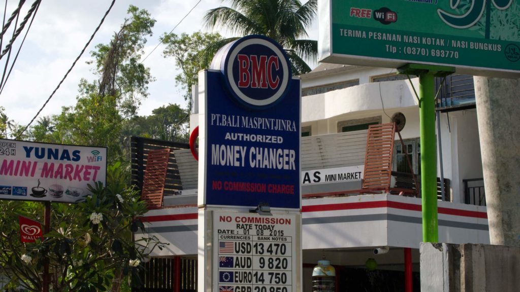 Wechselstube/Money Changer in Indonesien