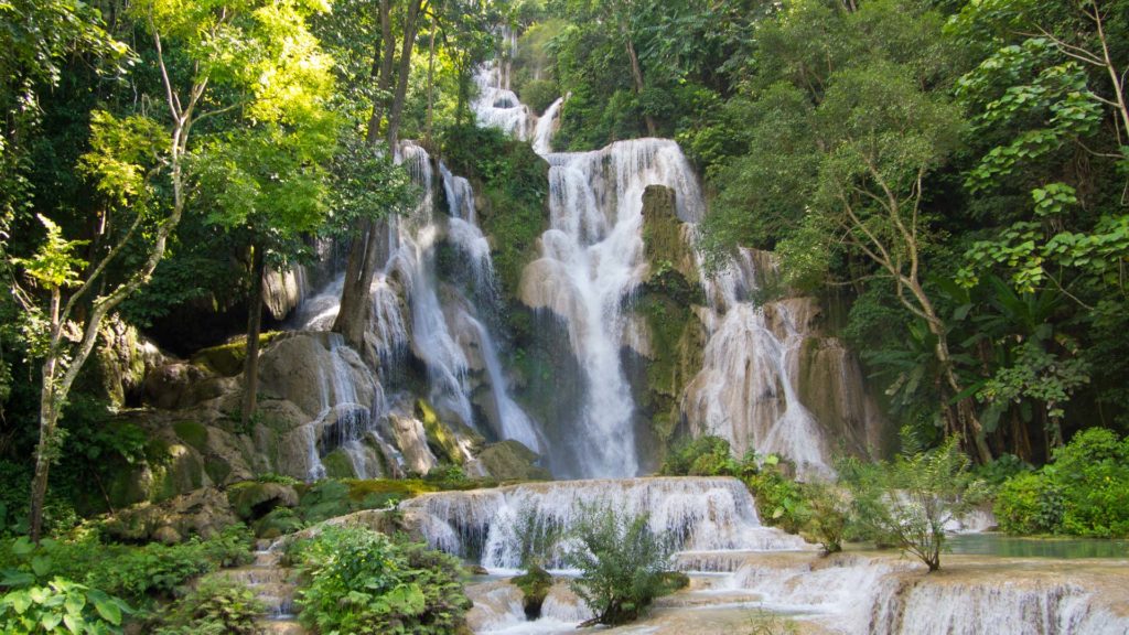 Die höchste Kaskade des Kuang Si Wasserfalls mit 60 Metern, Luang Prabang