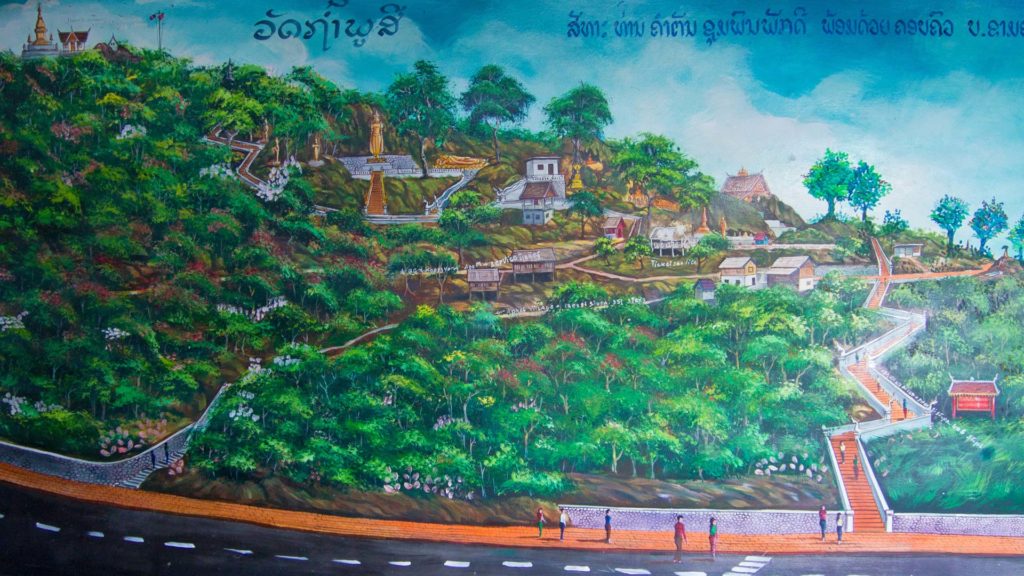 Selfmade map of the way to the top of Mount Phou Si, Luang Prabang