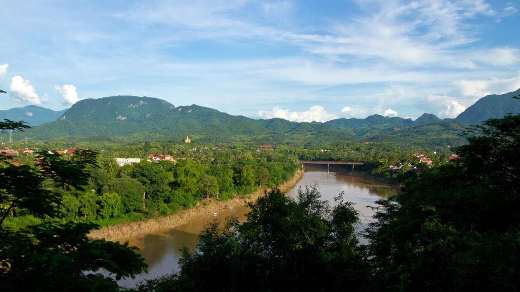 Ausblick auf dem Nam Khan River, Mount Phou Si, Luang Prabang