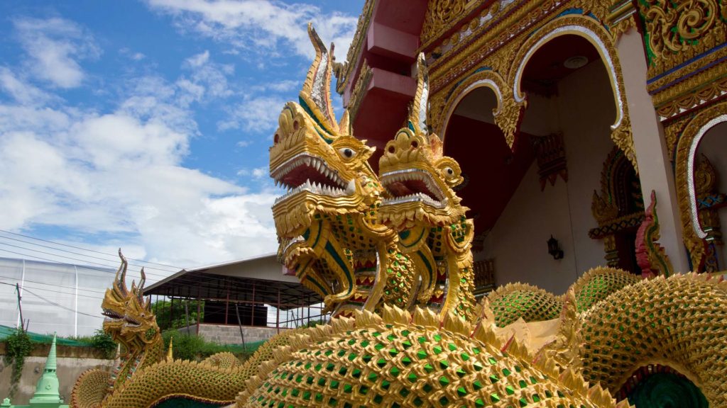 Einer der vielen Tempel in Nong Khai, Thailand