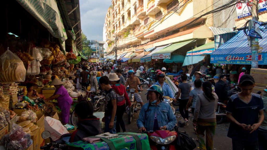 Straße am Binh Tay Market, Ho Chi Minh City, Vietnam