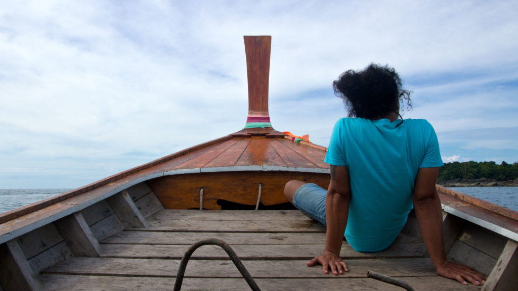 On the way with a longtail boat from Koh Mook to Koh Kradan