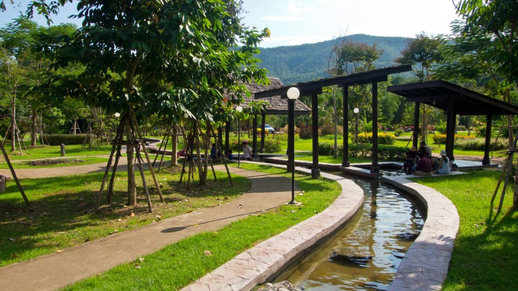 Das Gelände der San Kamphaeng Hot Springs
