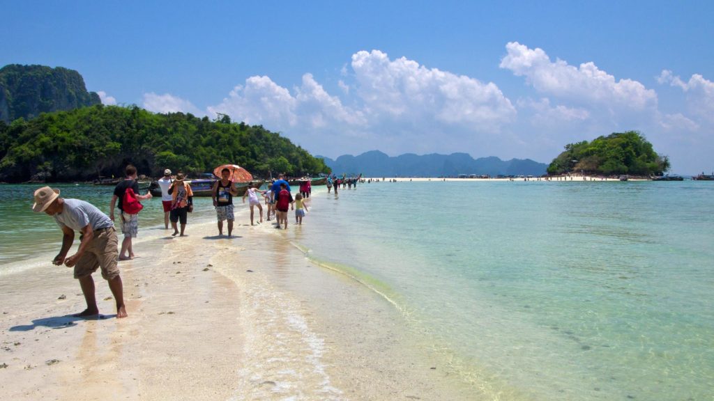 Sandbank zwischen Chicken und Tub Island in Krabi