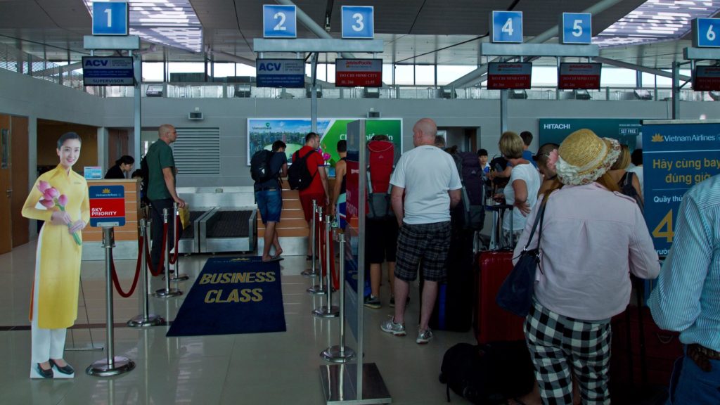 Check-In am Flughafen von Phu Quoc, Vietnam