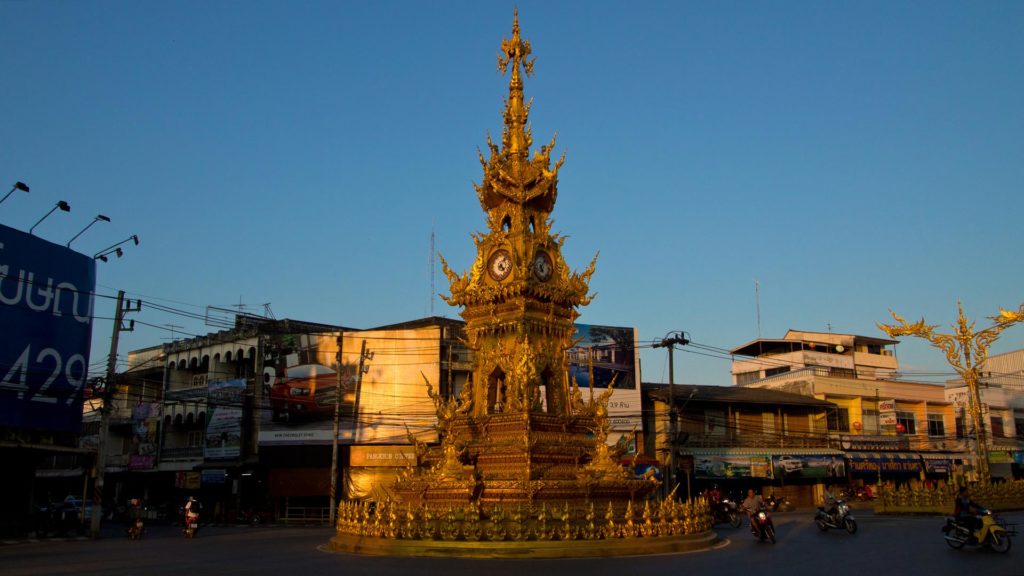 Der Uhrenturm von Chiang Rai in der Stadtmitte