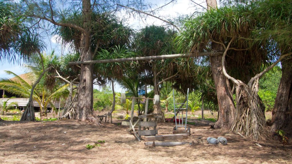 Open-air gym at the Lazy Beach on Koh Rong Samloem