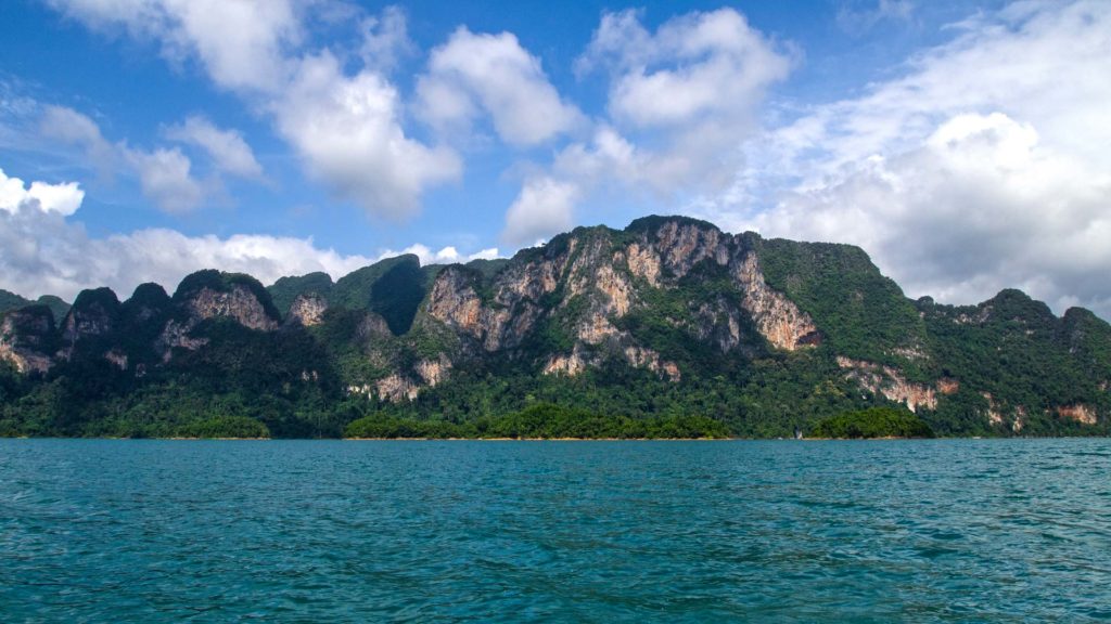 Great view of the limestone cliffs in Thailand's Khao Sok National Park
