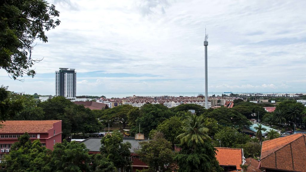 Aussicht vom St. Paul's Hill auf Melaka