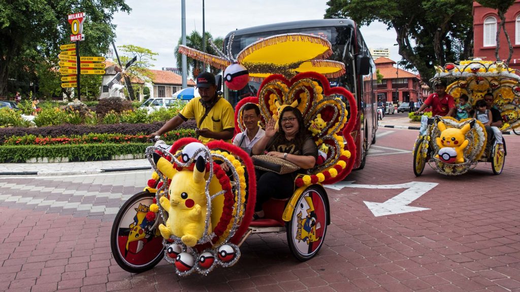 Der beliebten Trikshaws von Melaka am roten Platz