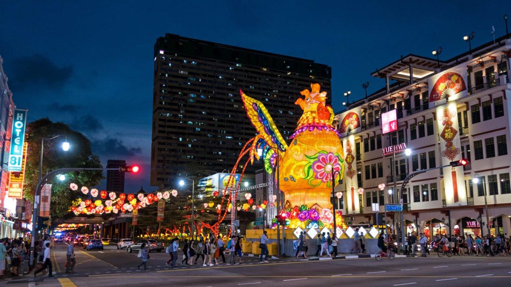 Dekoration für das chinesische Neujahr in Chinatown