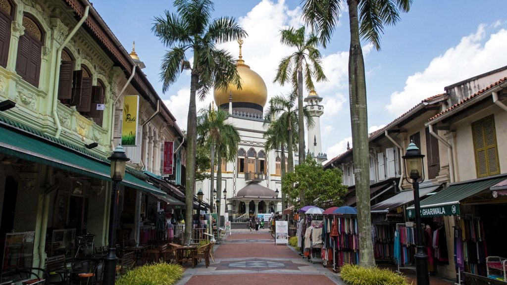 Die Kampung Kling Moschee im arabischen Viertel von Singapur