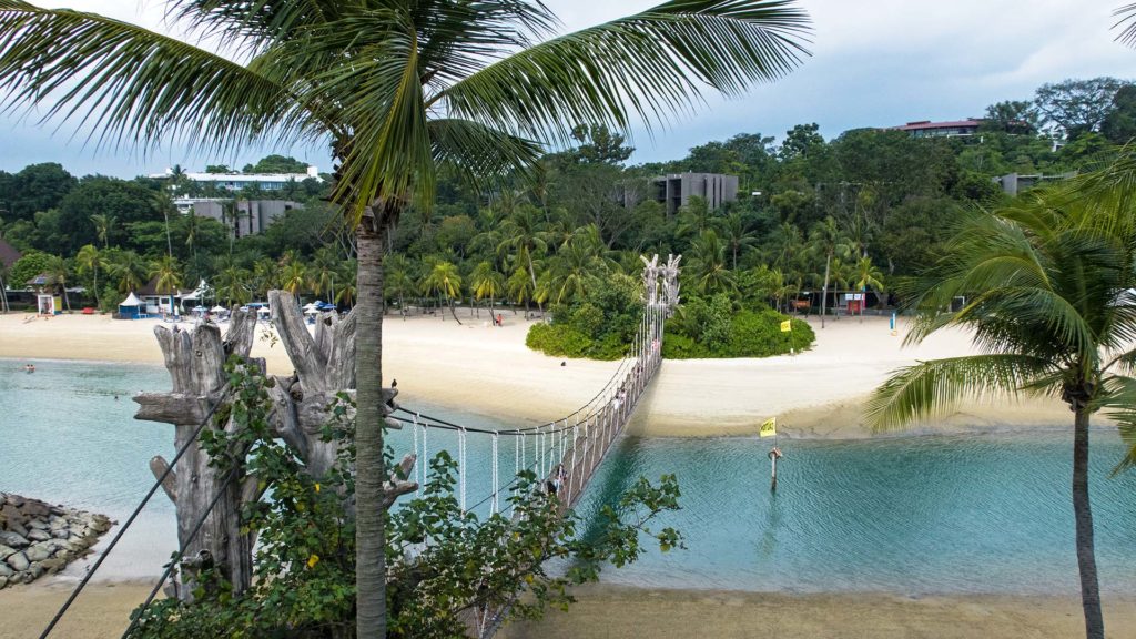 The Palawan Beach of Singapore on Sentosa Island