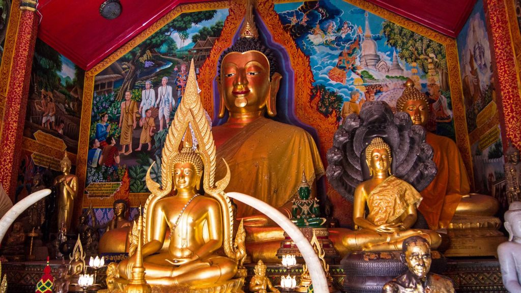 Buddhist statues in the Wat Phra That Doi Suthep of Chiang Mai