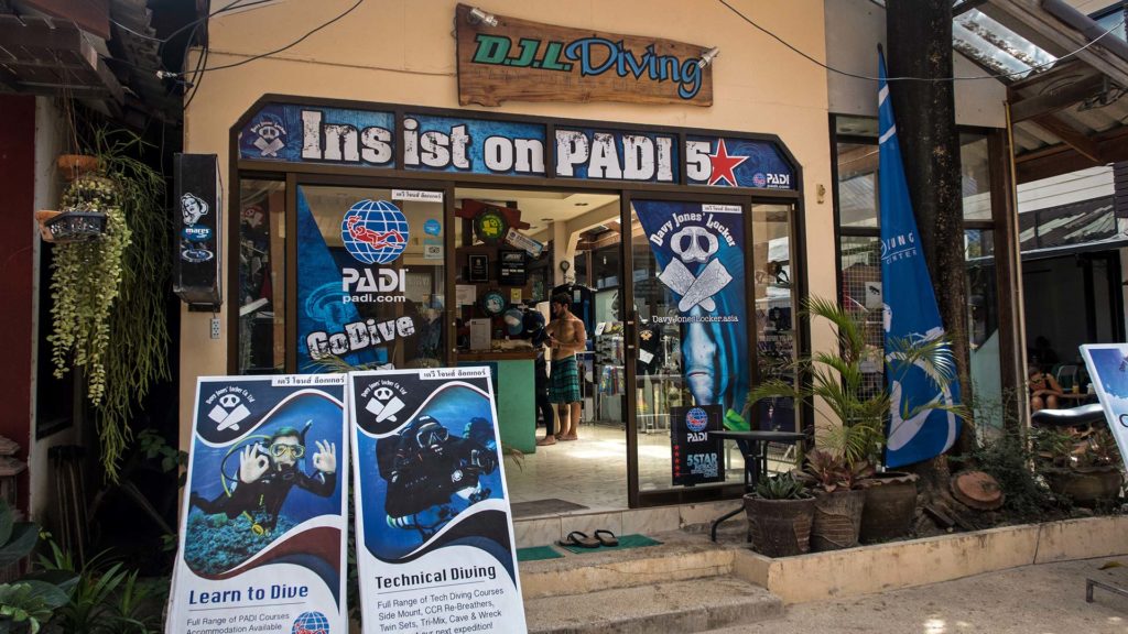 One of the many diving schools on Koh Tao