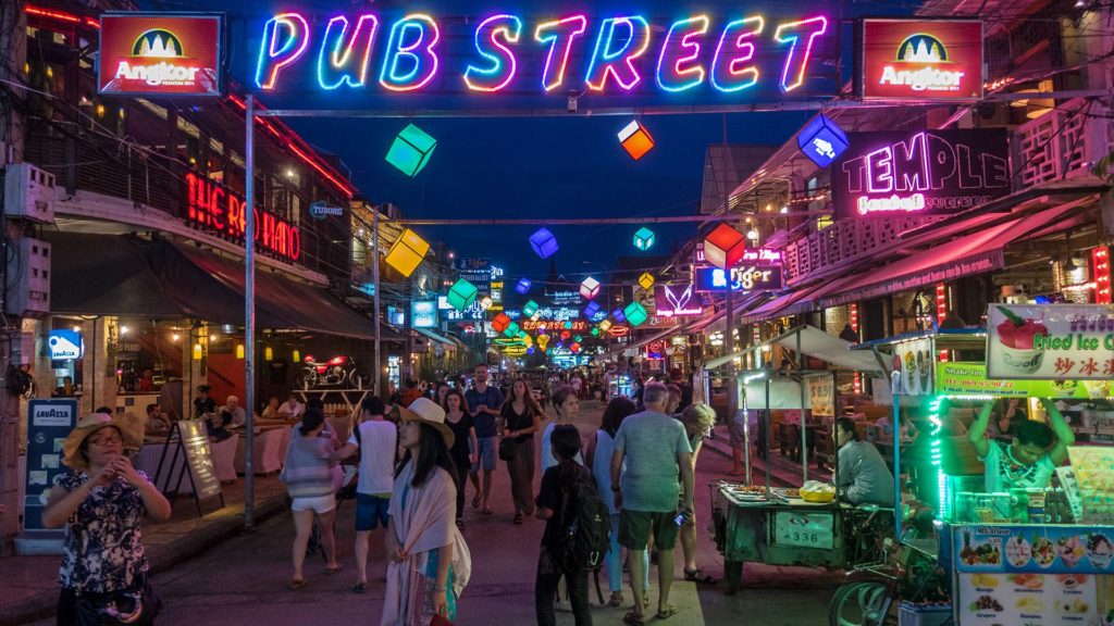 Die Pub Street von Siem Reap