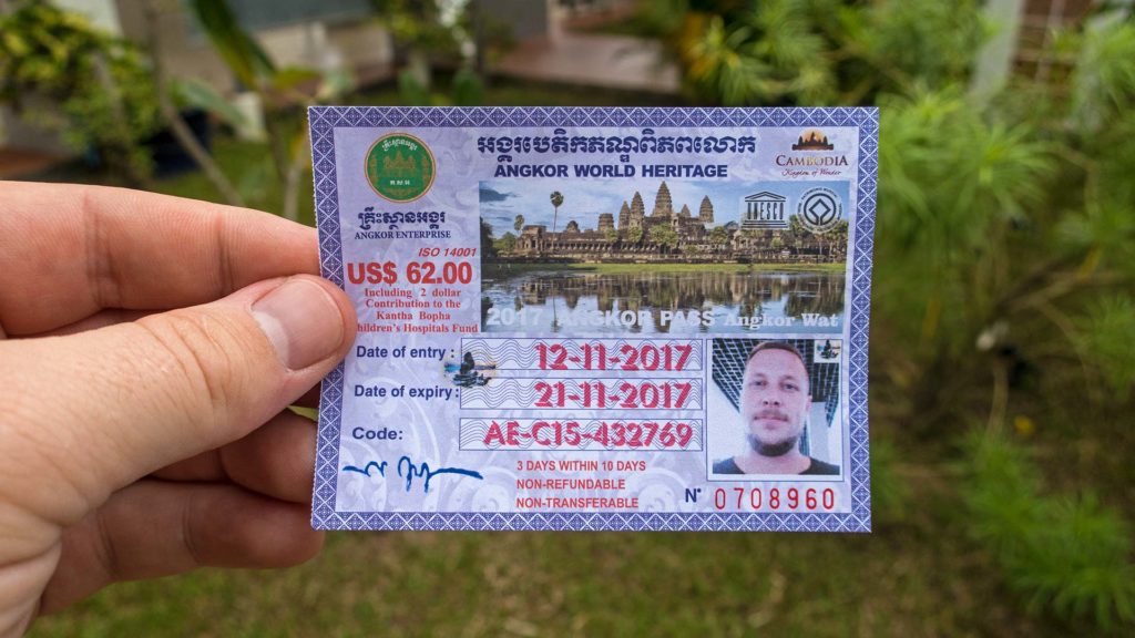 Die Eintrittskarte für den Angkor Nationalpark in Kambodscha
