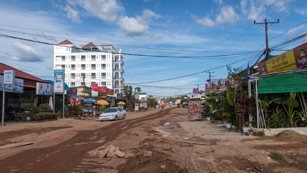 Straße im Dorf von Otres Beach, Sihanoukville
