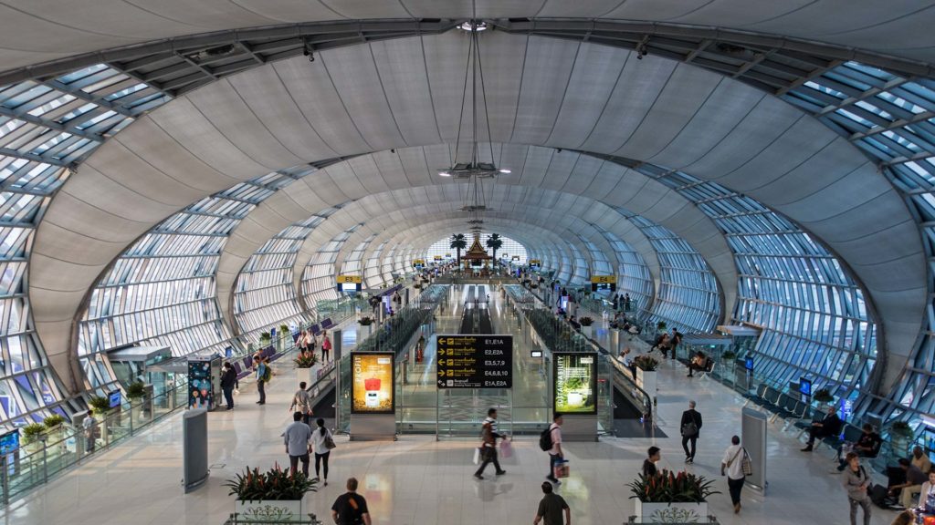 The departure area of the Suvarnabhumi Airport in Bangkok