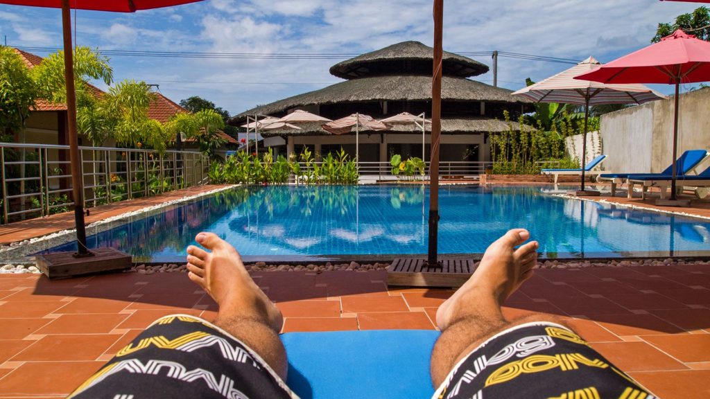 Der Swimmingpool des Castaways Resort auf Phu Quoc, Vietnam