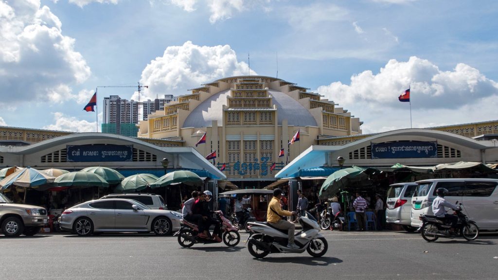 Der zentrale Markt von Phnom Penh, Kambodschas Hauptstadt