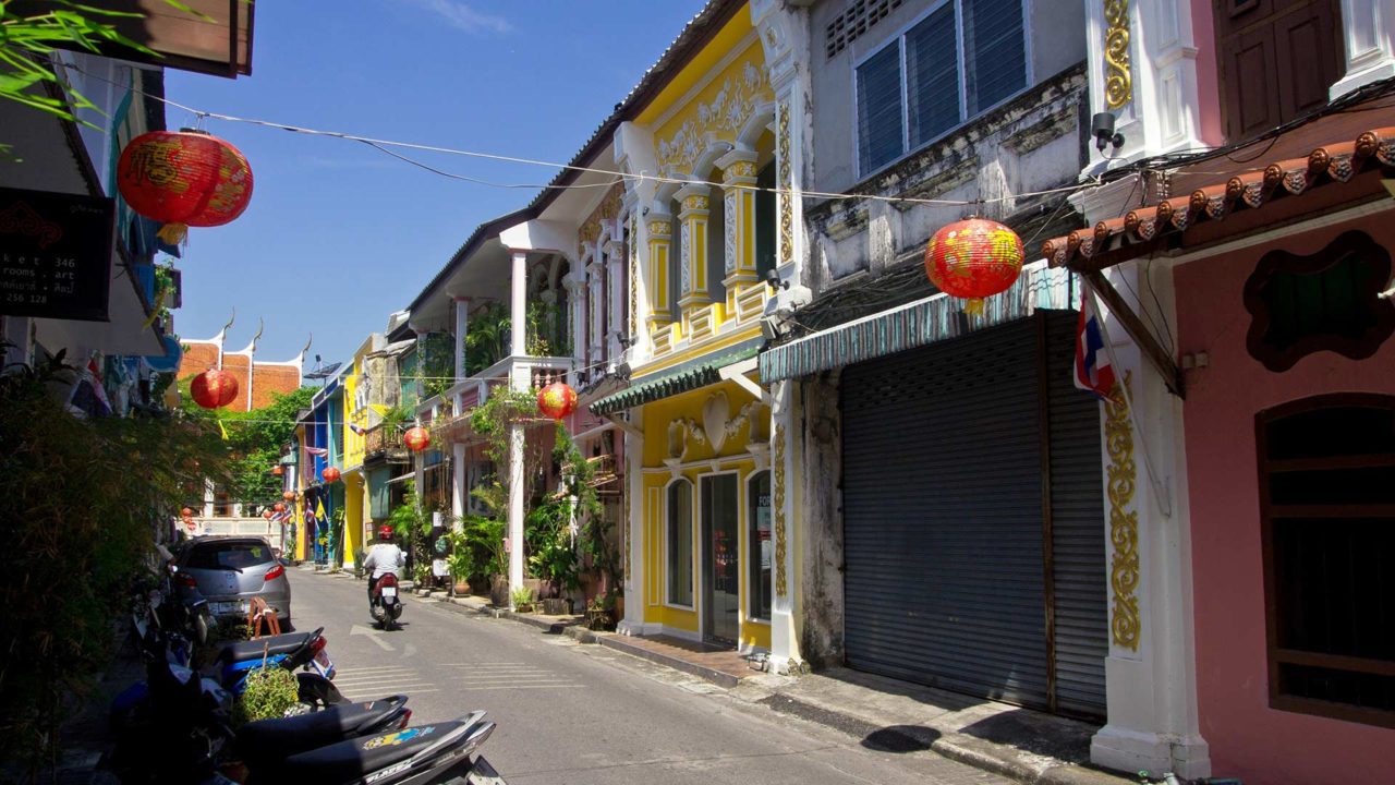 Colorful houses in Phuket's Old Town